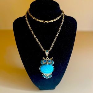 Eclectic Turquoise-Like Owl necklace